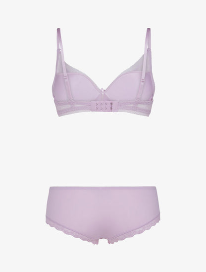 Ensemble à broderie fine - lilas - 2