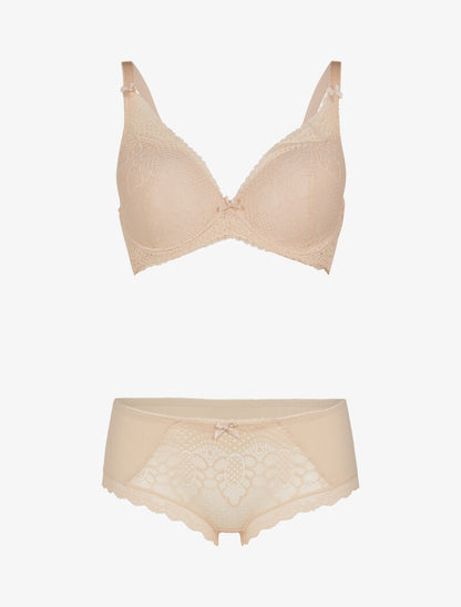 Ensemble à fleurs stylisées - beige - 3