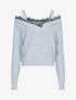 Pull à épaules dénudées - gris clair - 1