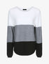 Pull en maille tricolore - écru/gris foncé/noir - 1