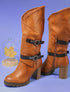 Bottes  à revers asymétrique - camel - 6