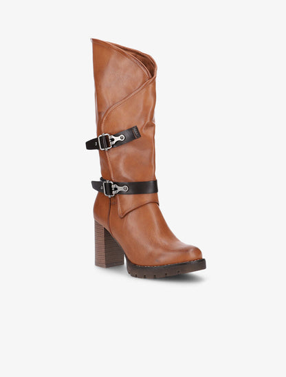 Bottes  à revers asymétrique - camel - 3