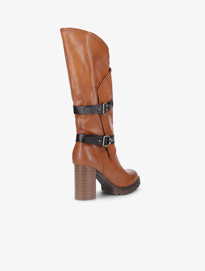 Bottes  à revers asymétrique - camel - 5