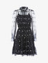 Robe en tulle ajourée à broderies - noir - 3