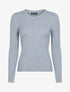 Pull court en maille torsadée - gris clair - 1