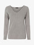 Pull stretch à détail tressé - gris chiné - 1