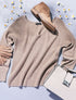 Pull stretch à détail tressé - taupe - 1