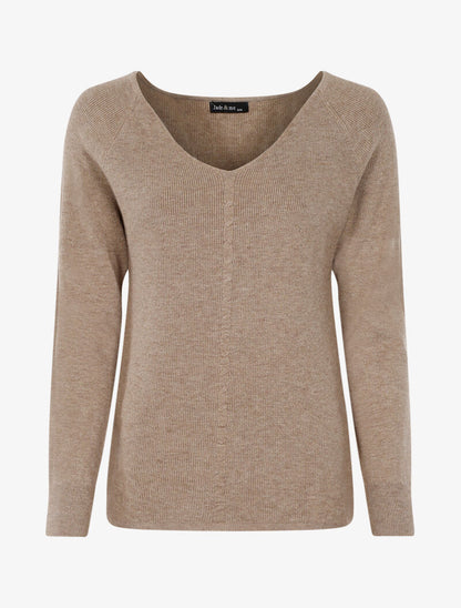 Pull stretch à détail tressé - taupe - 2