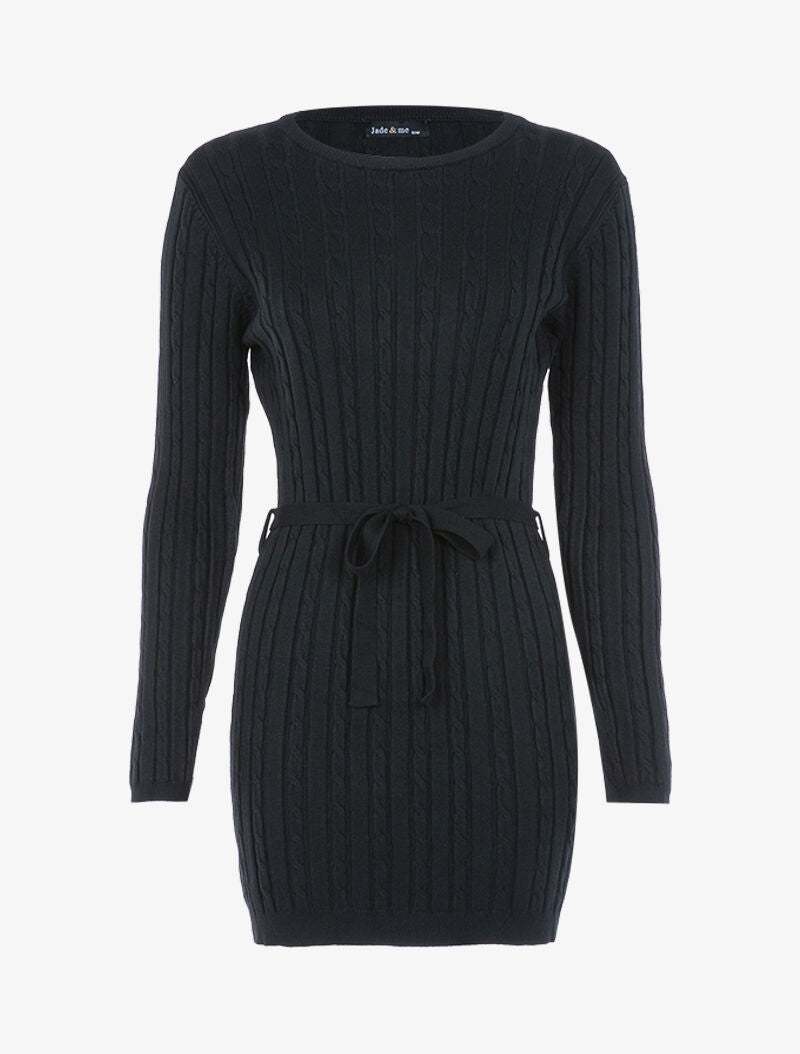 Robe-pull à détails torsadés - noir - 3