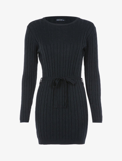 Robe-pull à détails torsadés - noir - 3