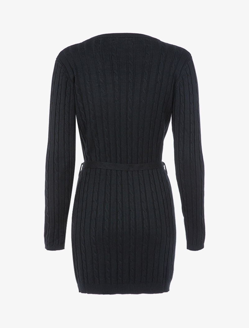 Robe-pull à détails torsadés - noir - 2