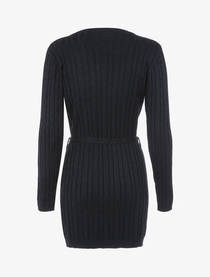 Robe-pull à détails torsadés - noir - 2