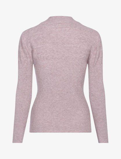 Pull côtelé à détails géométriques - taupe - 2