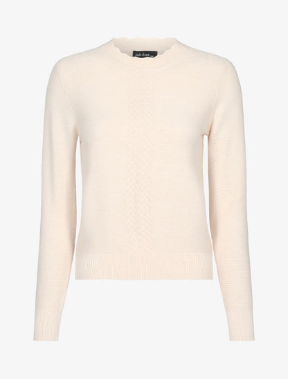 Pull court à bande géométrique - beige - 1