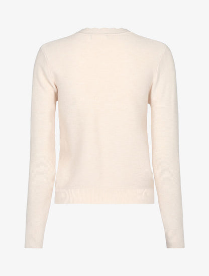 Pull court à bande géométrique - beige - 2