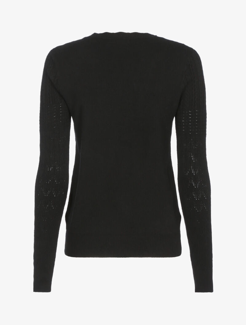 Pull court à détails géométriques texturés - noir - 3