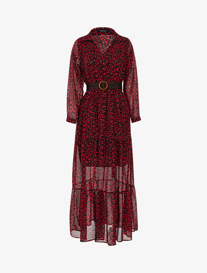 Robe bohème imprimé coquelicots - rouge - 3
