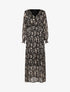 Robe longue à taille marquée imprimé cachemire - noir - 1