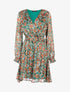 Robe à rayures irisées et fleurs - vert - 3