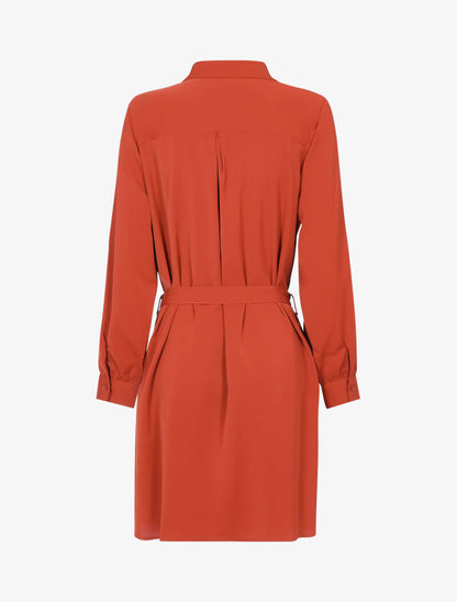 Robe chemise unie - brique - 2