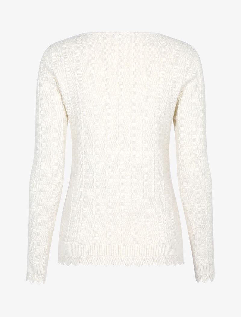 Pull texturé à bords ondulés - beige - 3