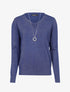 Pull loose pailleté à col V - bleu - 3
