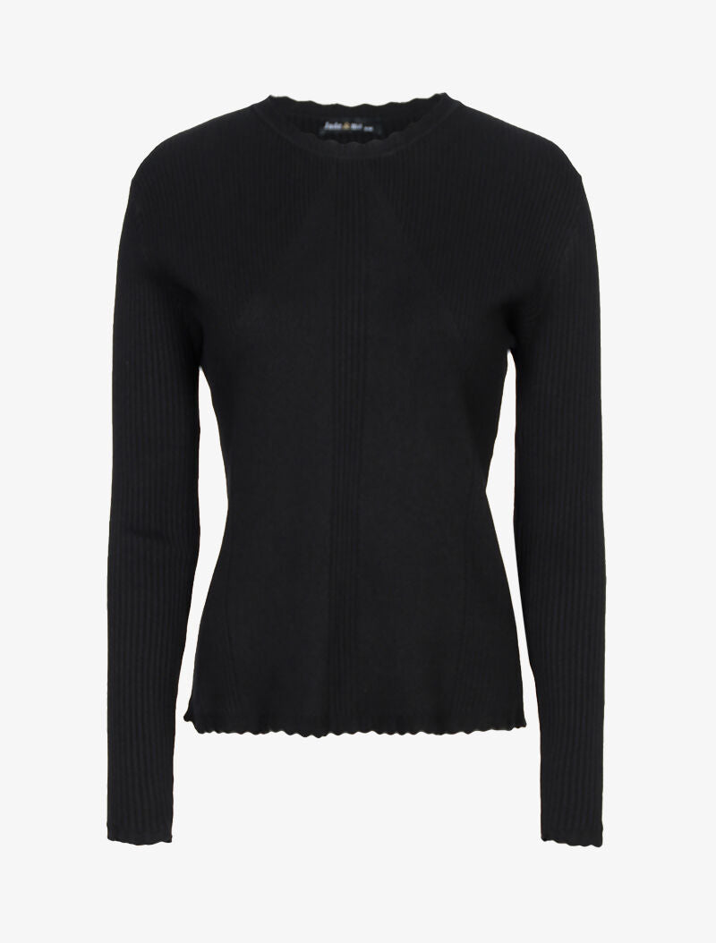 Pull à jeu de côtelage - noir - 2