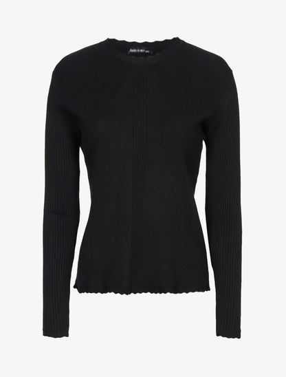 Pull à jeu de côtelage - noir - 2