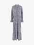 Robe longue fleurie coupe trapèze - violet - 3