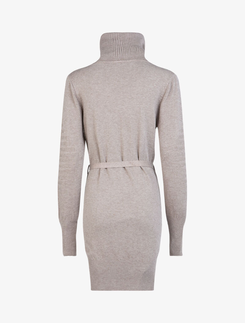 Robe-pull à détails tressés et relief - taupe - 3