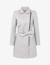 Manteau uni à col cranté - gris clair - 1