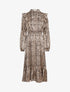 Robe à jabots et imprimé python - beige - 1
