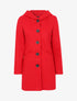 Manteau uni à capuche - rouge - 1