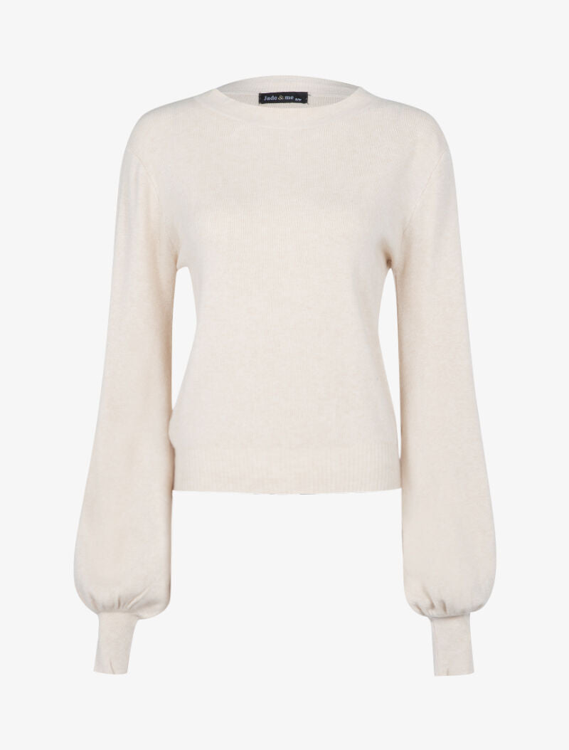 Pull court à manches bishop - beige - 1