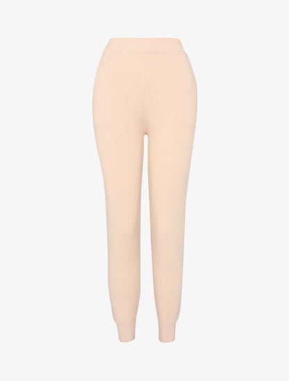 Jogpant en maille coupe carotte - beige - 3