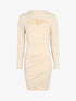 Robe stretch à découpe - beige - 3