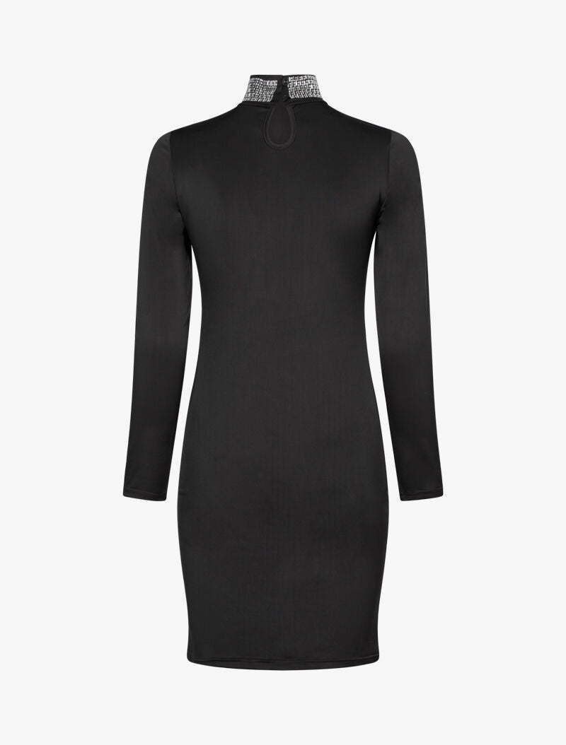 Robe à col montant strassé - noir - 2