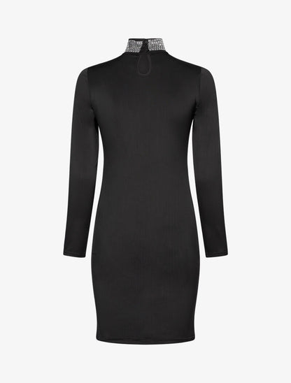 Robe à col montant strassé - noir - 2