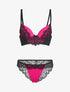 Ensemble à dentelle échancrée - fushia - 3