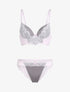 Ensemble à dentelle échancrée - gris/rose pâle - 1