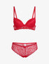 Ensemble à triangles en dentelle - rouge - 1