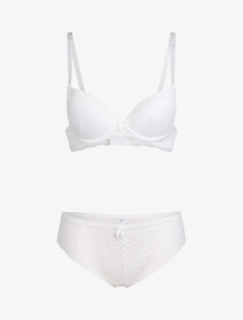 Ensemble à triangles en dentelle - ecru - 1