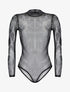 Body transparent à dessins en strass - noir - 1