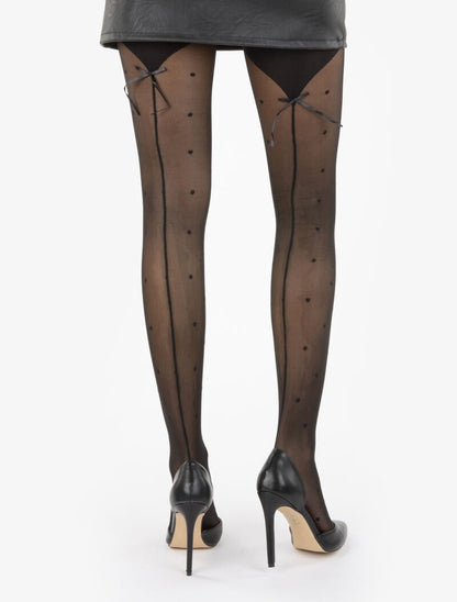 Collants effet bas ornés d&