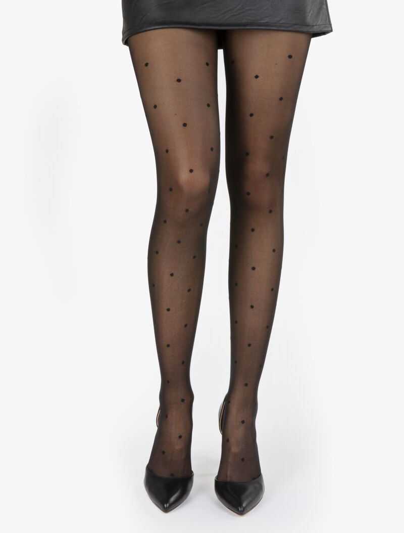 Collants effet bas ornés d&