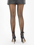 Collants résille à imprimés coeurs et noeuds - noir - 2