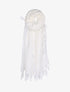 Echarpe effet tricot à franges - blanc - 1