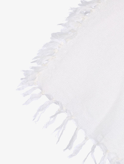 Echarpe effet tricot à franges - blanc - 2
