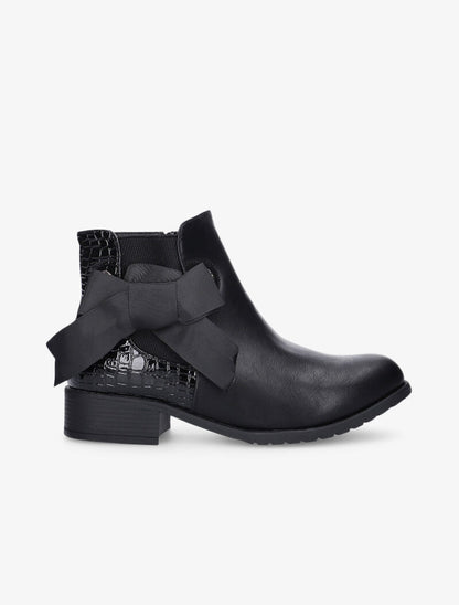 Bottines texturées à noeud - noir - 5