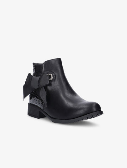 Bottines texturées à noeud - noir - 2